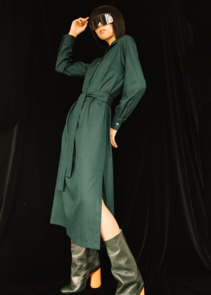FILIPPA jurk darkgreen darkgreen