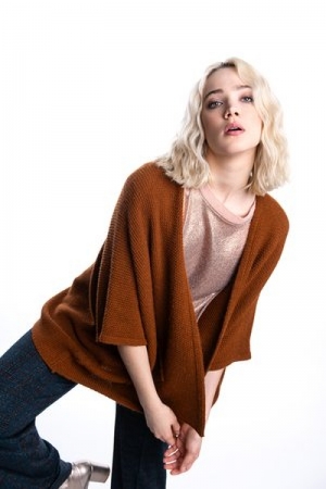 FANCY COGNAC CARDIGAN cognac