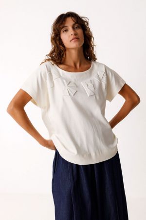 IRIDE GOTS T SHIRT CREAM cream