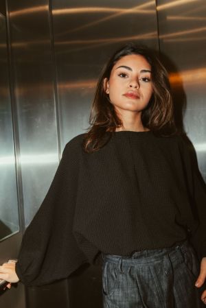 Blouse zwarte ruit zwarte ruit