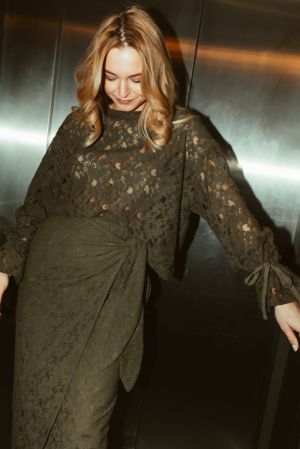 Blouse khaki kant Kaki