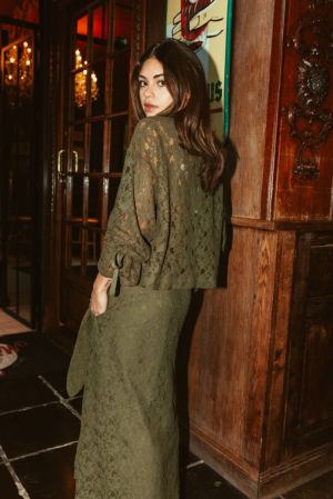 Blouse khaki kant Kaki