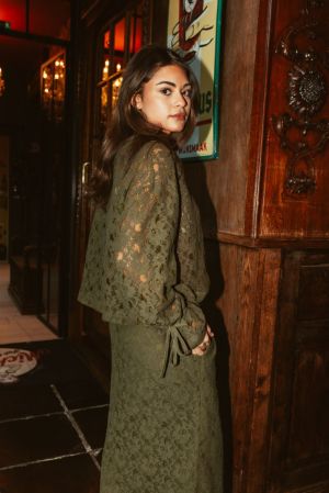 Blouse khaki kant Kaki
