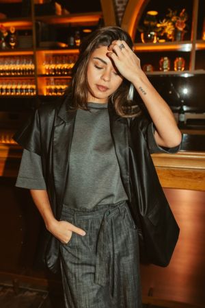 VEST zwart leerlook zwart 