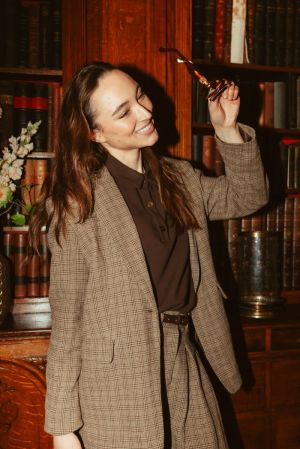 Blazer bruine ruit Bruin