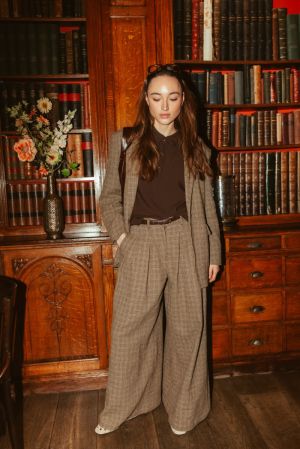 PANTS bruine ruit Bruin