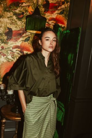 Blouse donkergroen donkergroen
